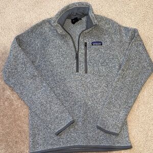 Patagonia Gray Fleece Quarter-Zip Pullover